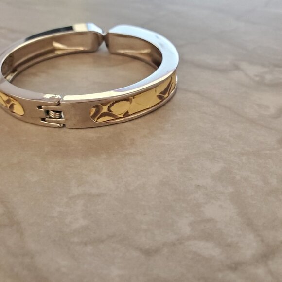 ✨ Stella and Dot Emerson Skakeskin Embossed Hinged Bangle Bracelet ✨ - Picture 6 of 10